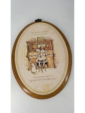 Vintage Holly Hobbie Oval Wall Plaque Friendship